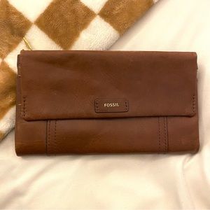 Fossil Genuine Leather Wallet, Womens wallet, real leather wallet, brown leather